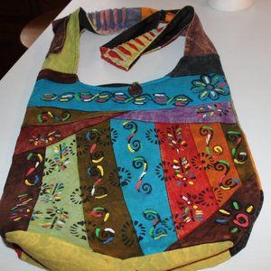 Print cloth shoulder bag